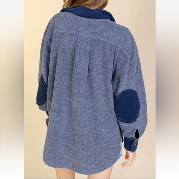 NWT Free People Ruby Shacket - Navy/Oceana Blue - Oversized - XS & Medium - Picture 6 of 17